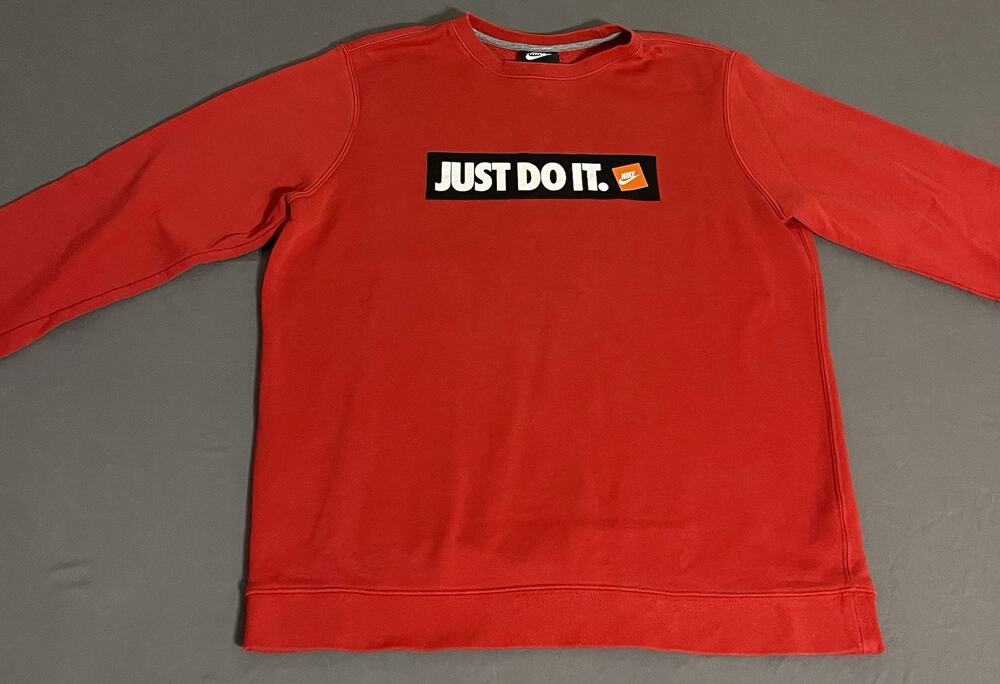 Nike Just Do It Crewneck Sweatshirt Red Size Large Excellent Condition